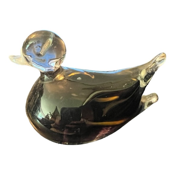 Vintage Other - Vintage Small‎ Glass Duck Figurine Signed